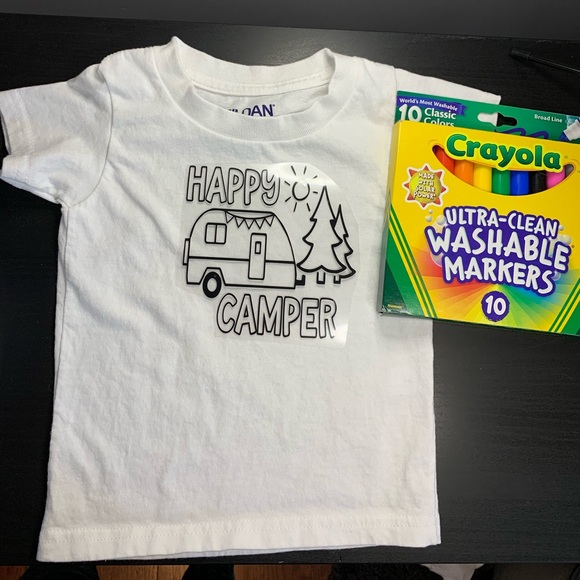 Kid’s Coloring Shirt with Markers - Multiple Designs Available! - Picture 10 of 16